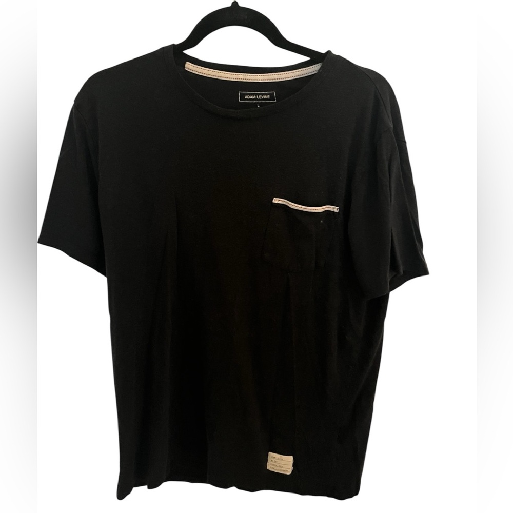 Adam Levine Collection Black T-Shirt with Pocket
